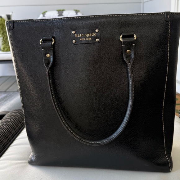 kate spade Handbags - kate spade New York Large Black Leather Tote Bag